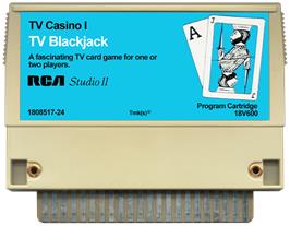 Cartridge artwork for TV Casino I - Blackjack on the RCA Studio II.