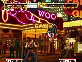 In game image of Garou - Mark of the Wolves on the SNK Neo-Geo AES.
