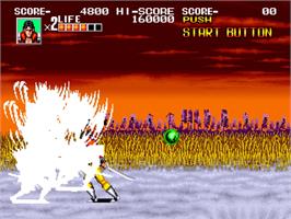 In game image of Sengoku on the SNK Neo-Geo AES.