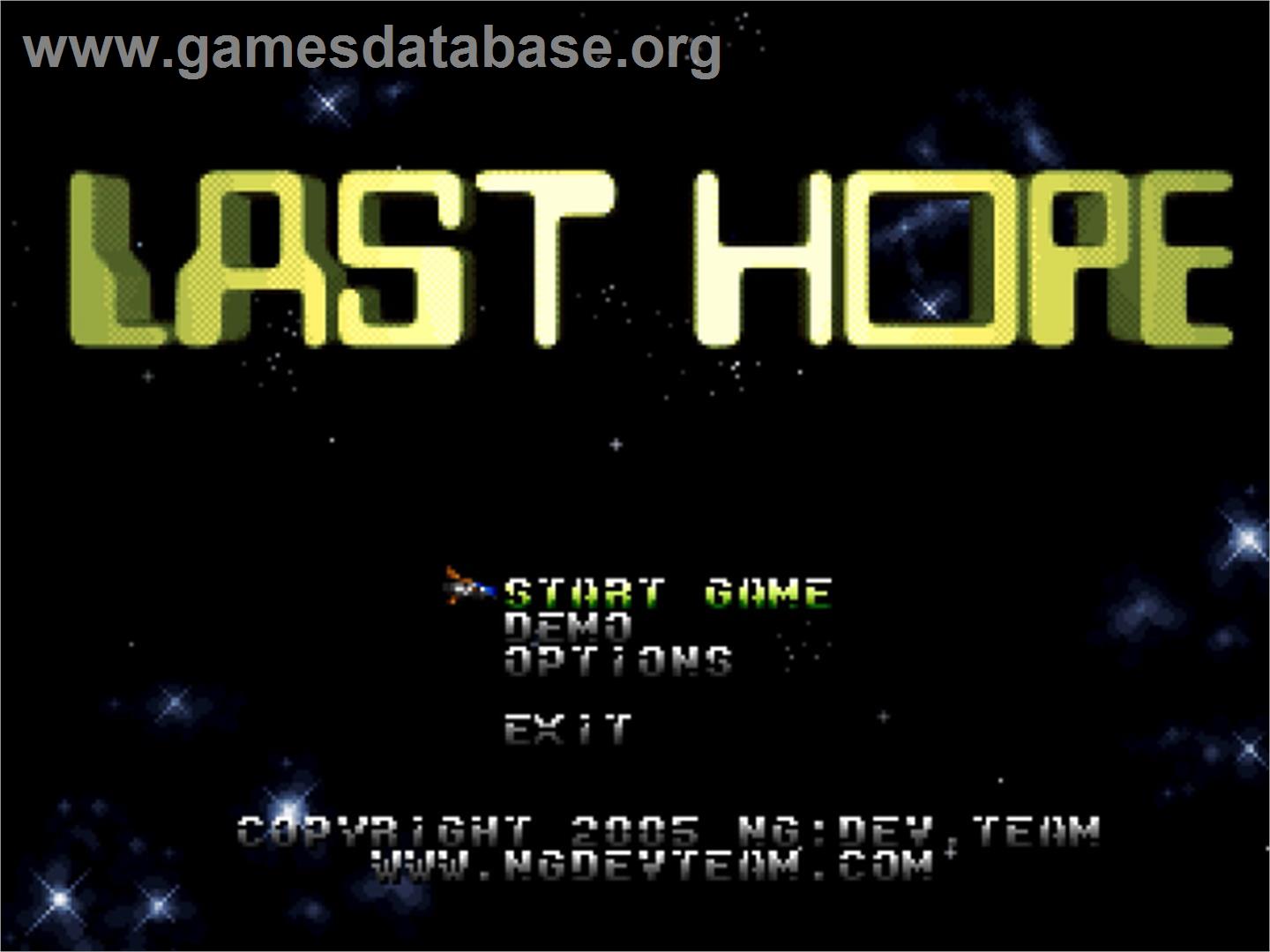 Last Hope - SNK Neo-Geo AES - Artwork - Title Screen