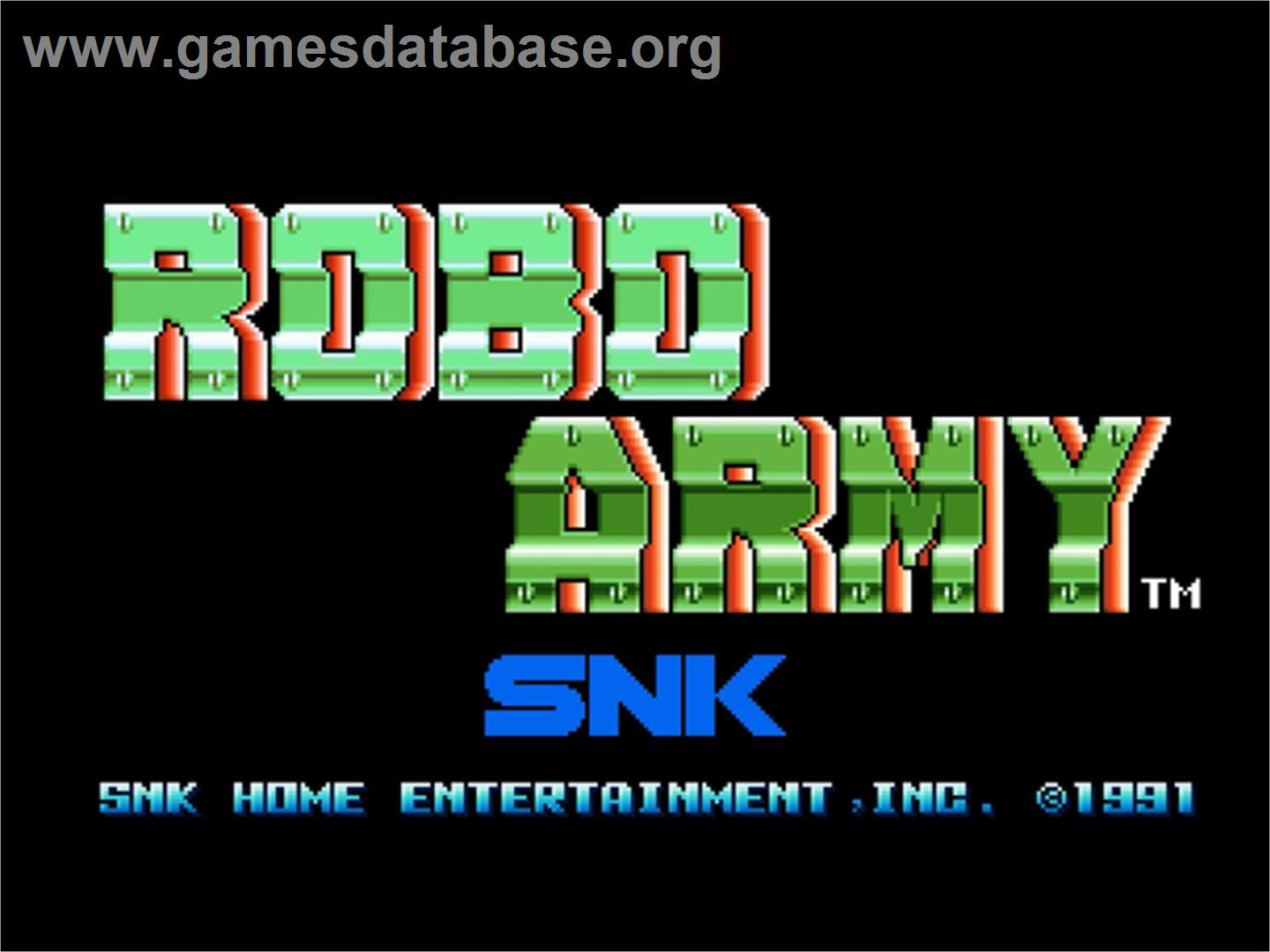 Robo Army - SNK Neo-Geo AES - Artwork - Title Screen