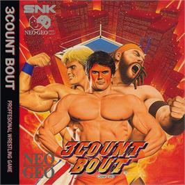 Box back cover for 3 Count Bout on the SNK Neo-Geo CD.