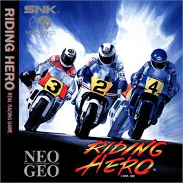 Box back cover for Riding Hero on the SNK Neo-Geo CD.