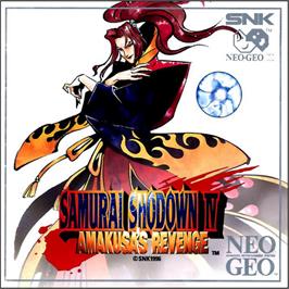 Box back cover for Samurai Shodown IV: Amakusa's Revenge on the SNK Neo-Geo CD.