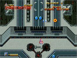 In game image of Alpha Mission II on the SNK Neo-Geo CD.