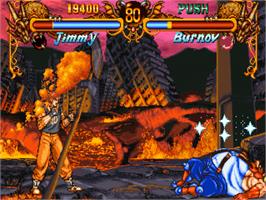 In game image of Double Dragon on the SNK Neo-Geo CD.