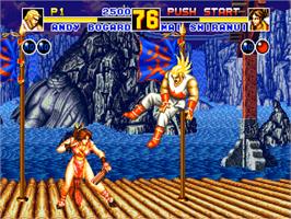 In game image of Fatal Fury 2 on the SNK Neo-Geo CD.