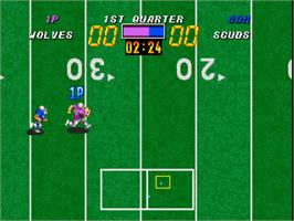 In game image of Football Frenzy on the SNK Neo-Geo CD.