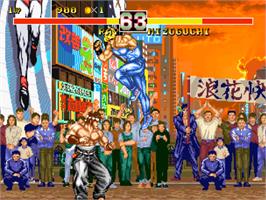 In game image of Karnov's Revenge on the SNK Neo-Geo CD.