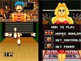 In game image of League Bowling on the SNK Neo-Geo CD.