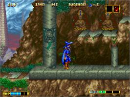 In game image of Magician Lord on the SNK Neo-Geo CD.