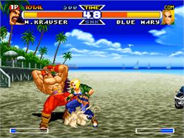 In game image of Real Bout Fatal Fury Special on the SNK Neo-Geo CD.