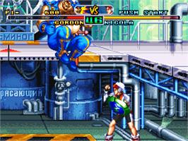 In game image of Savage Reign on the SNK Neo-Geo CD.