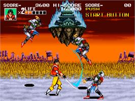 In game image of Sengoku on the SNK Neo-Geo CD.