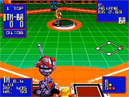 In game image of Super Baseball 2020 on the SNK Neo-Geo CD.