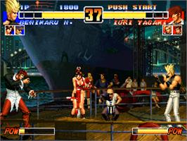 In game image of The King of Fighters '96 on the SNK Neo-Geo CD.