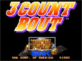 Title screen of 3 Count Bout on the SNK Neo-Geo CD.