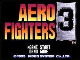 Title screen of Aero Fighters 3 on the SNK Neo-Geo CD.
