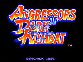 Title screen of Aggressors of Dark Kombat on the SNK Neo-Geo CD.
