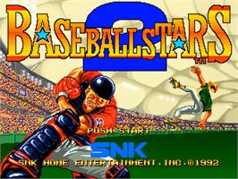 Title screen of Baseball Stars 2 on the SNK Neo-Geo CD.