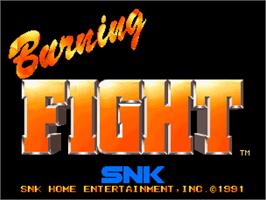 Title screen of Burning Fight on the SNK Neo-Geo CD.