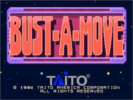 Title screen of Bust-A-Move on the SNK Neo-Geo CD.