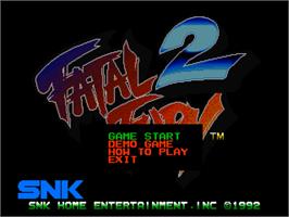Title screen of Fatal Fury 2 on the SNK Neo-Geo CD.