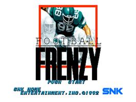 Title screen of Football Frenzy on the SNK Neo-Geo CD.