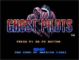 Title screen of Ghost Pilots on the SNK Neo-Geo CD.
