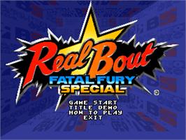 Title screen of Real Bout Fatal Fury Special on the SNK Neo-Geo CD.