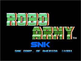 Title screen of Robo Army on the SNK Neo-Geo CD.