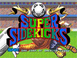 Title screen of Super Sidekicks on the SNK Neo-Geo CD.