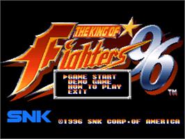 Title screen of The King of Fighters '96 on the SNK Neo-Geo CD.