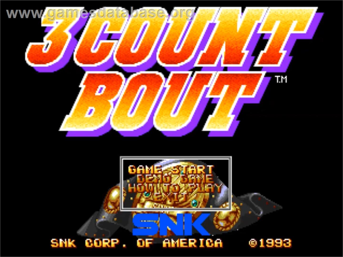 3 Count Bout - SNK Neo-Geo CD - Artwork - Title Screen