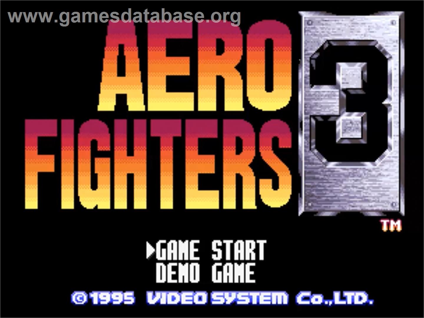 Aero Fighters 3 - SNK Neo-Geo CD - Artwork - Title Screen