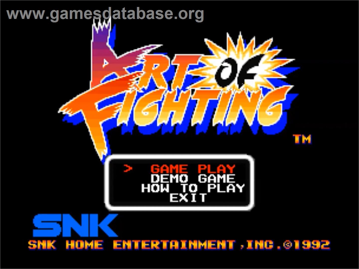 Art of Fighting - SNK Neo-Geo CD - Artwork - Title Screen