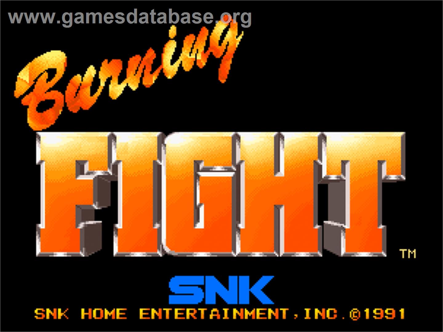 Burning Fight - SNK Neo-Geo CD - Artwork - Title Screen