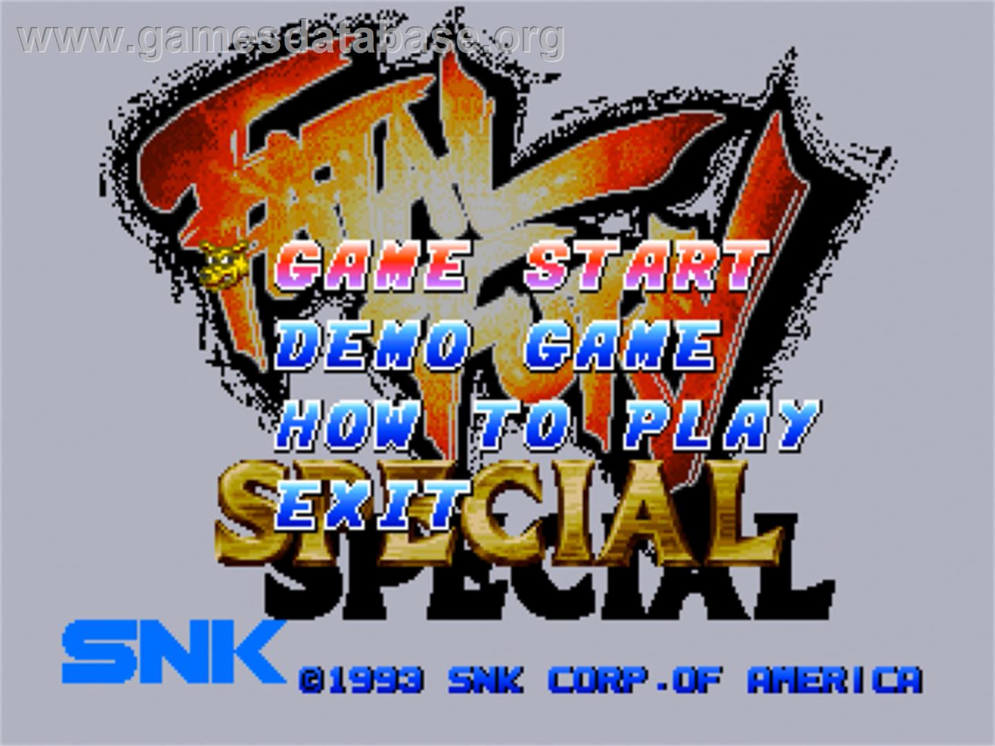 Fatal Fury Special - SNK Neo-Geo CD - Artwork - Title Screen