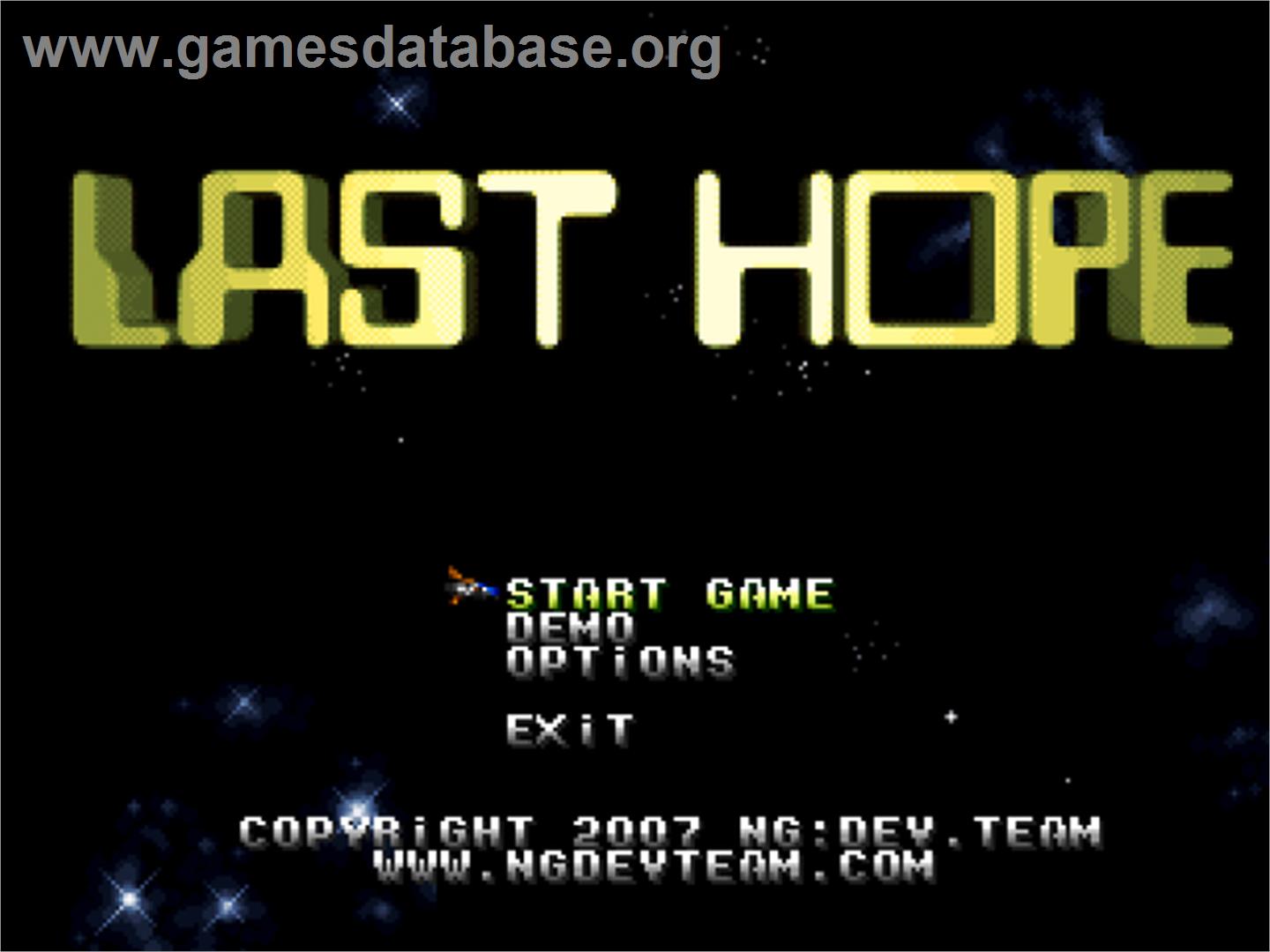 Last Hope - SNK Neo-Geo CD - Artwork - Title Screen