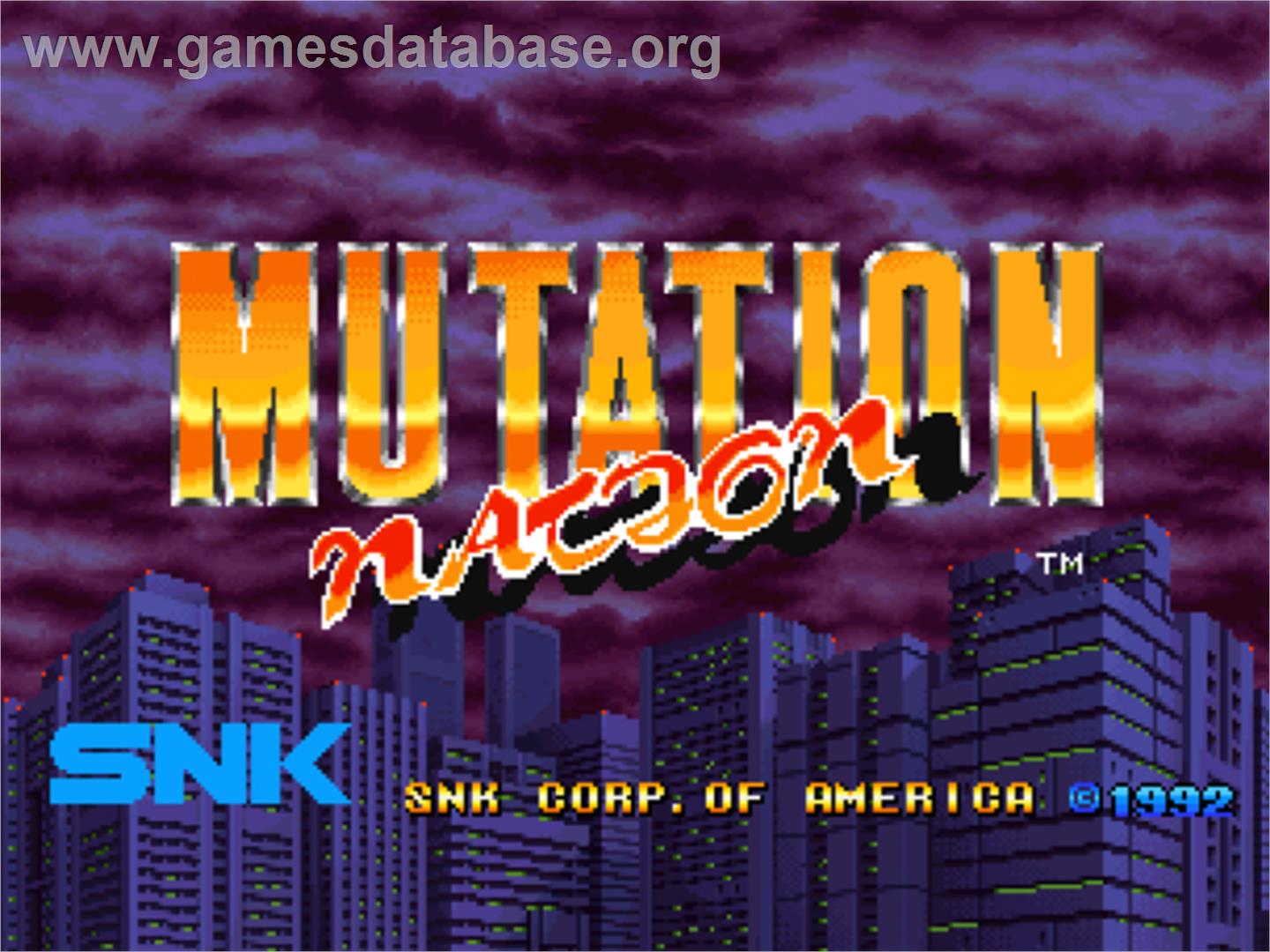 Mutation Nation - SNK Neo-Geo CD - Artwork - Title Screen