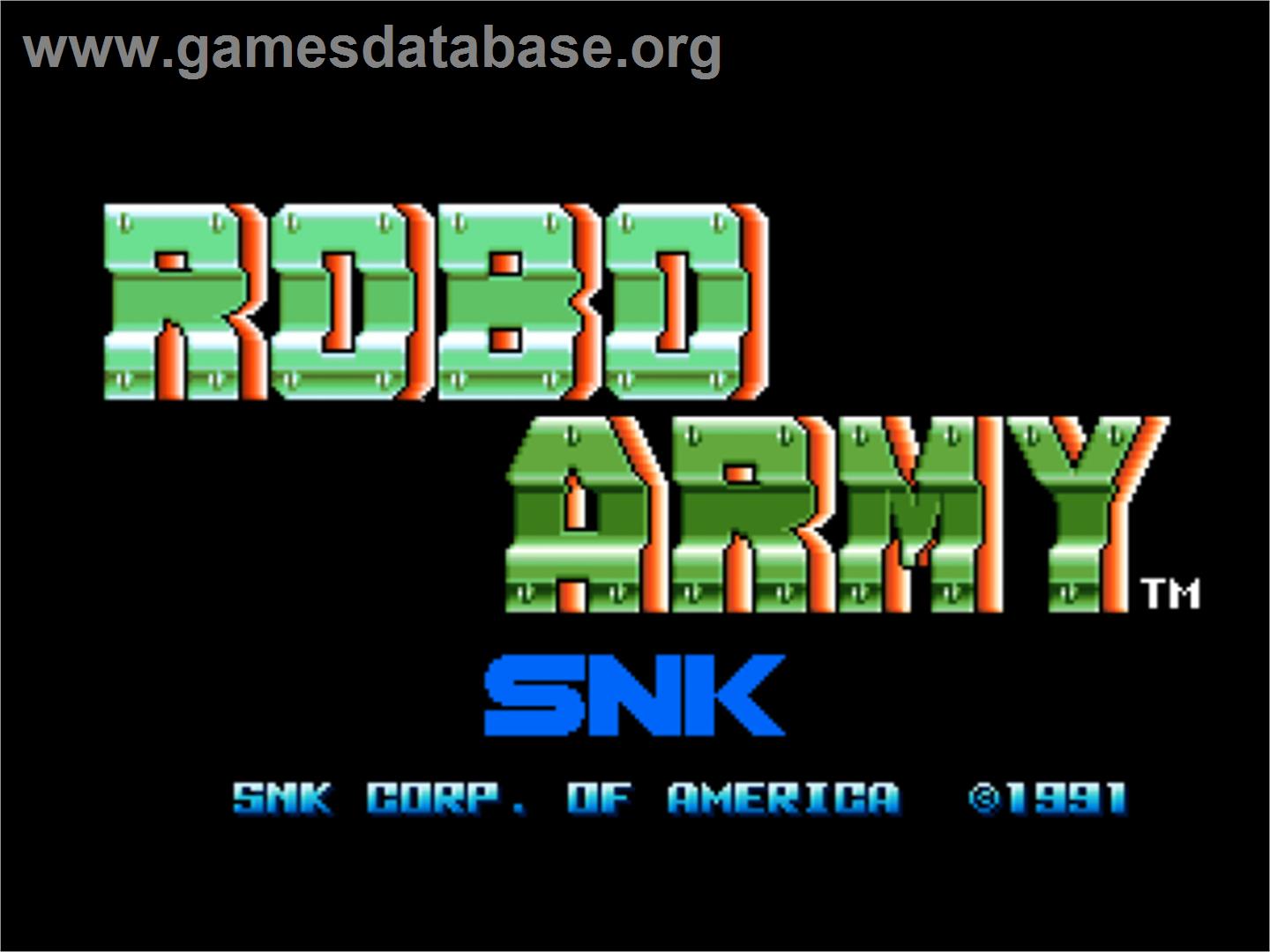 Robo Army - SNK Neo-Geo CD - Artwork - Title Screen
