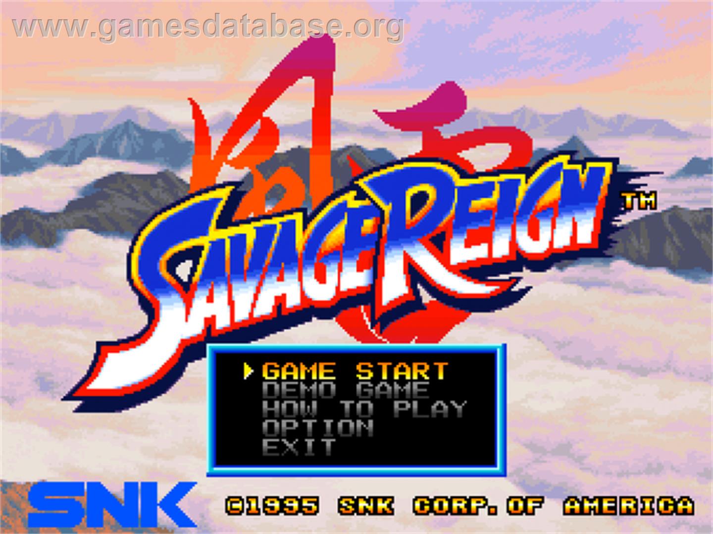 Savage Reign - SNK Neo-Geo CD - Artwork - Title Screen