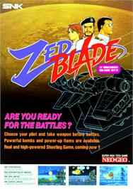 Advert for Zed Blade on the SNK Neo-Geo MVS.
