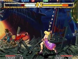 In game image of Garou - Mark of the Wolves on the SNK Neo-Geo MVS.