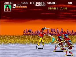 In game image of Sengoku on the SNK Neo-Geo MVS.
