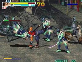 In game image of Sengoku 3 on the SNK Neo-Geo MVS.