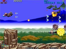In game image of Zed Blade on the SNK Neo-Geo MVS.