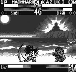 In game image of Samurai Shodown / Samurai Spirits on the SNK Neo-Geo Pocket.