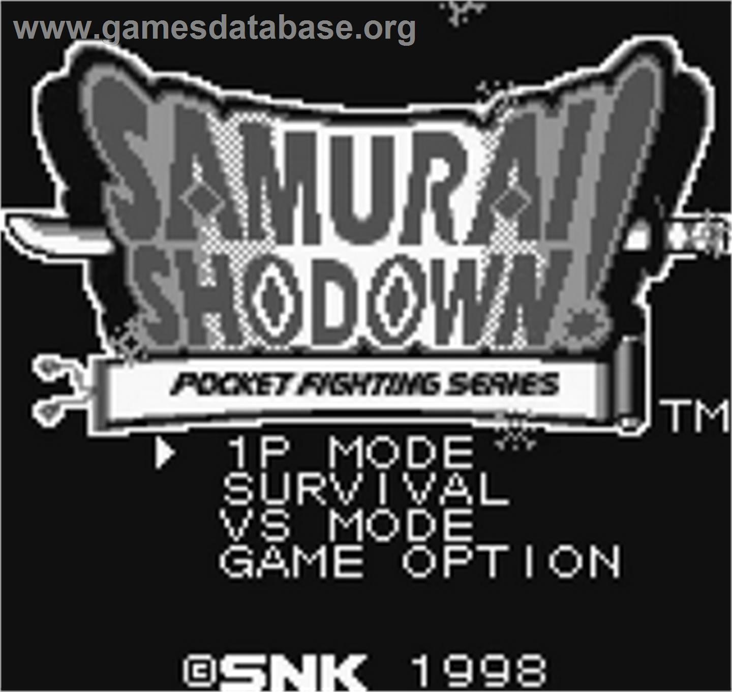 Samurai Shodown / Samurai Spirits - SNK Neo-Geo Pocket - Artwork - Title Screen