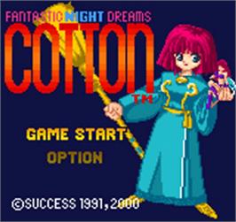 Title screen of Fantastic Night Dreams: Cotton on the SNK Neo-Geo Pocket Color.